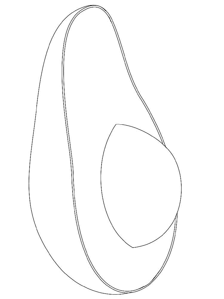 Simple Avocado Coloring Pages