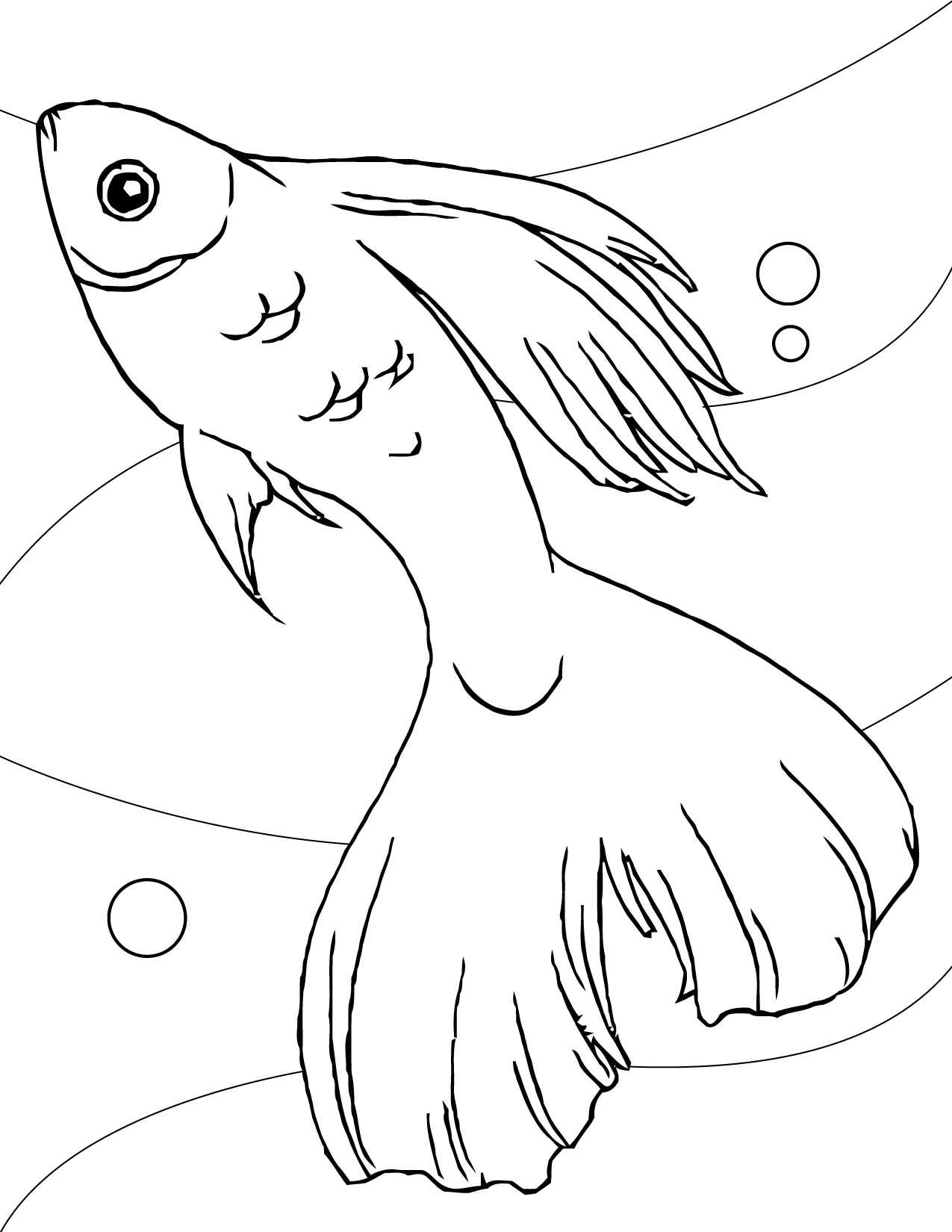 Betta Fish Printable Coloring Page