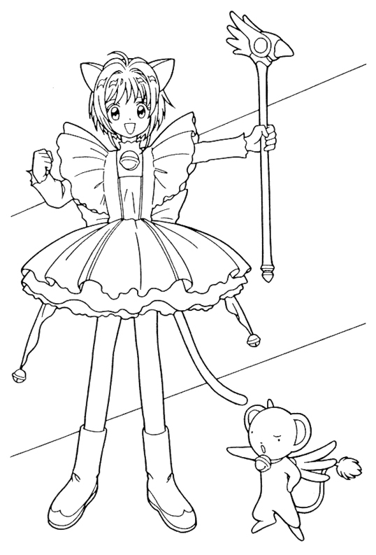 Cardcaptors Sakura 2 Coloring Page in 2023  Coloring pages, Cardcaptor  sakura, Coloring pages for kids