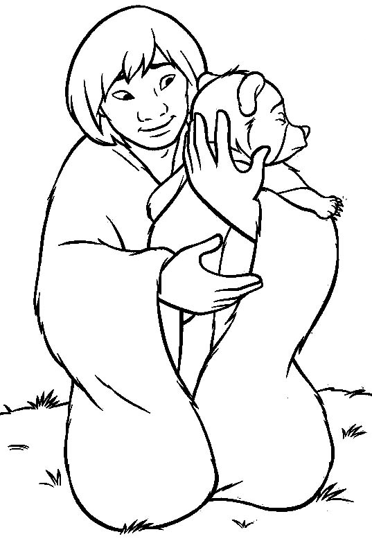 Caring Brother Bear Coloring Page