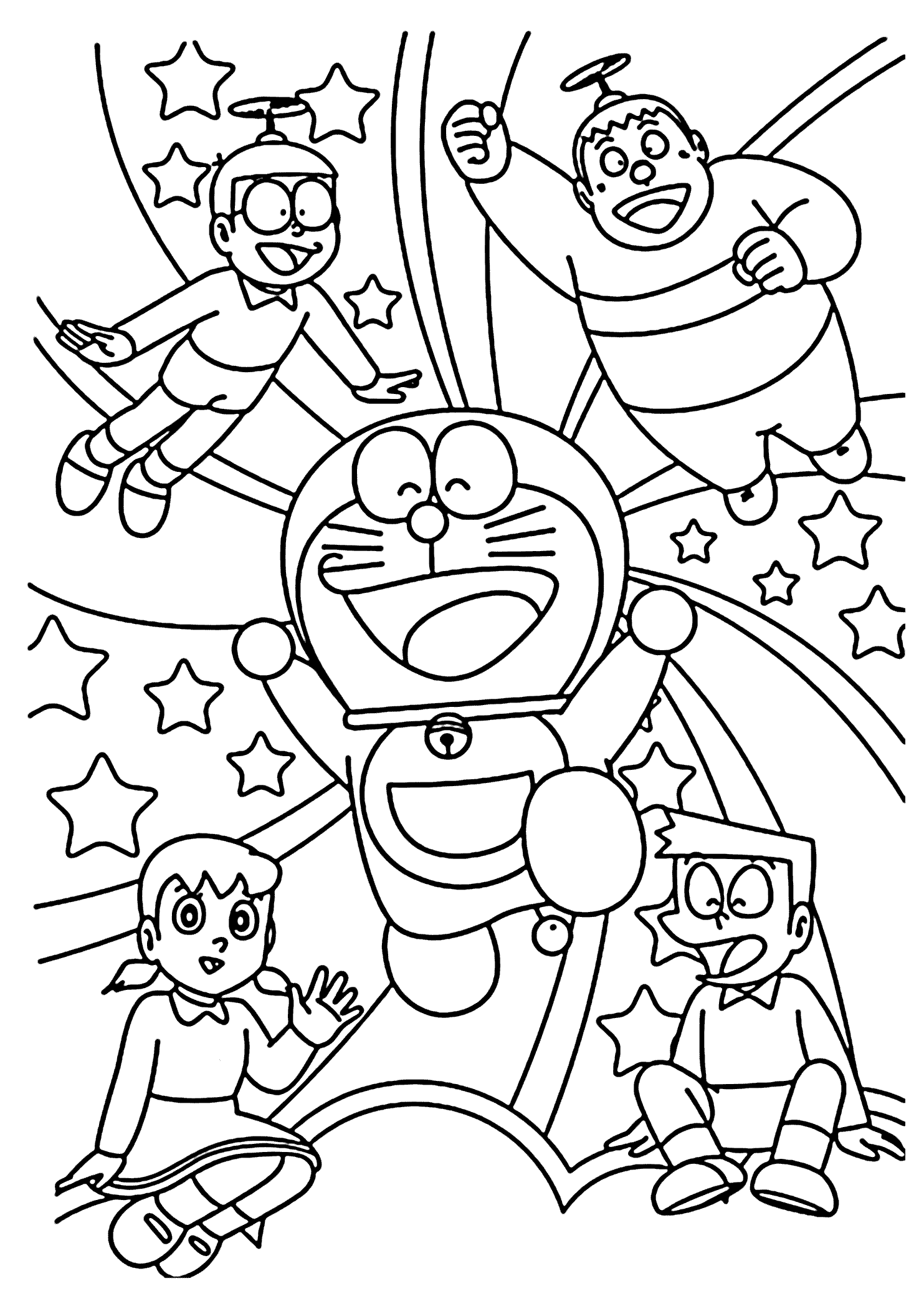 Doraemon And Friends Coloring Page