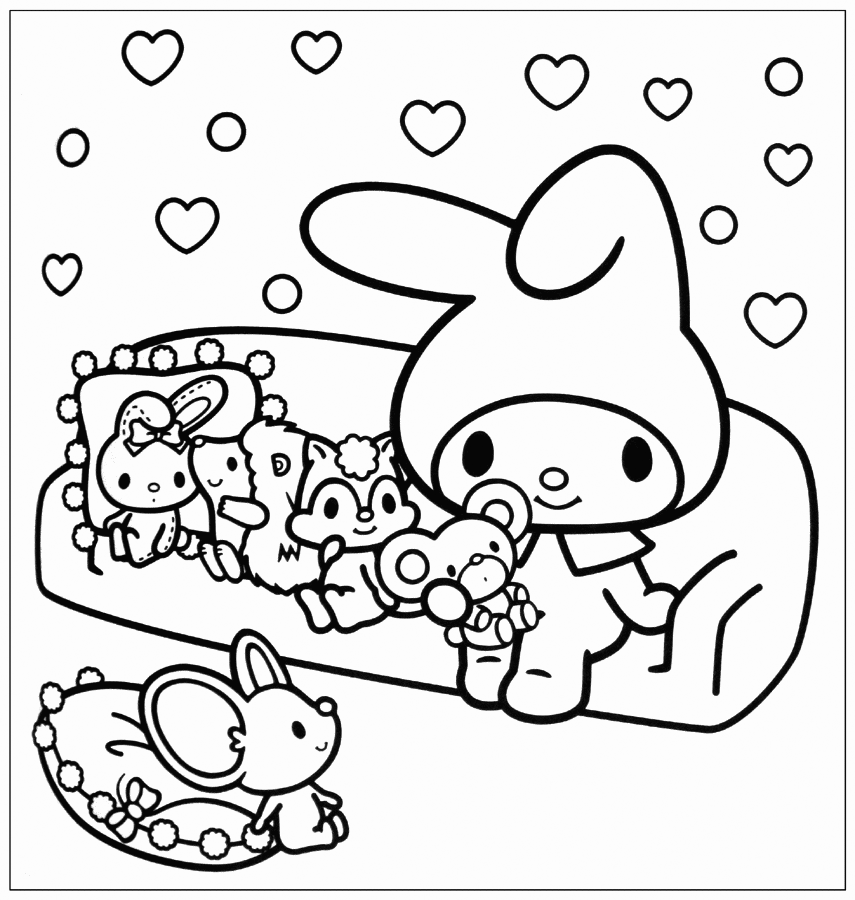 My Melody And The Animals Coloring Pages