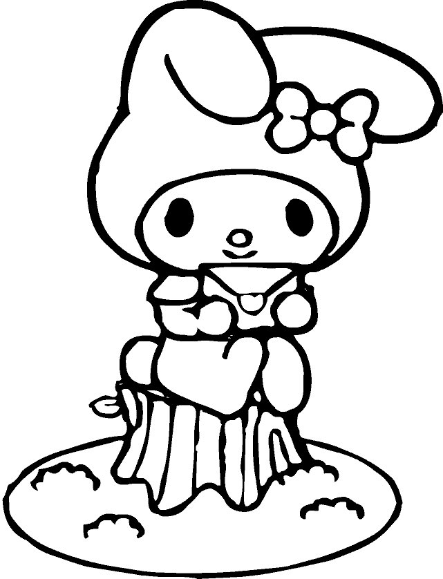 My Melody Has A Letter Coloring Pages