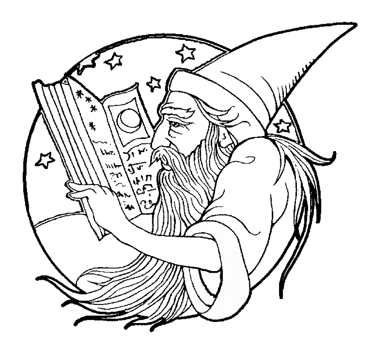 Old Magician Coloring Page