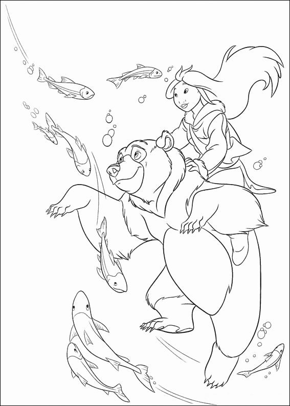 Riding Brother Bear Coloring Pages