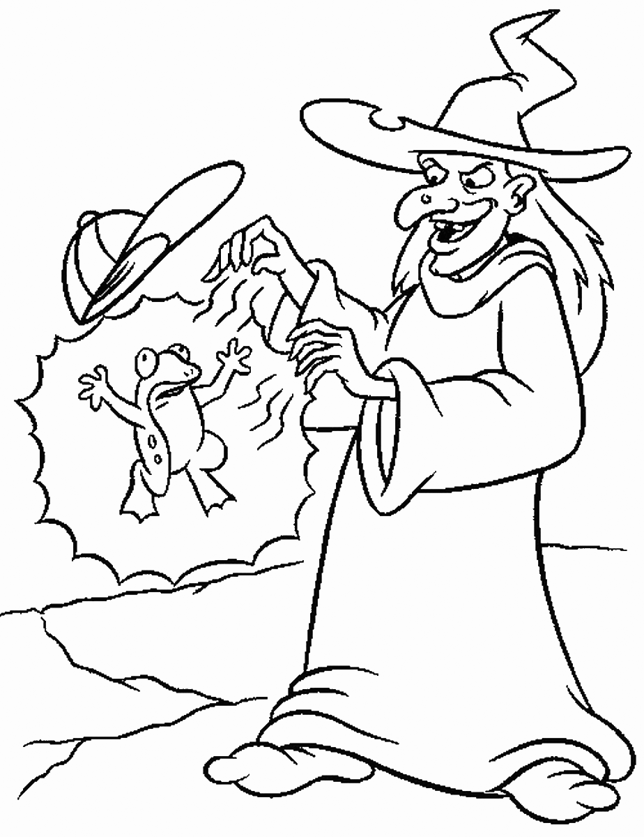 Witchs Magic Spell Coloring Page