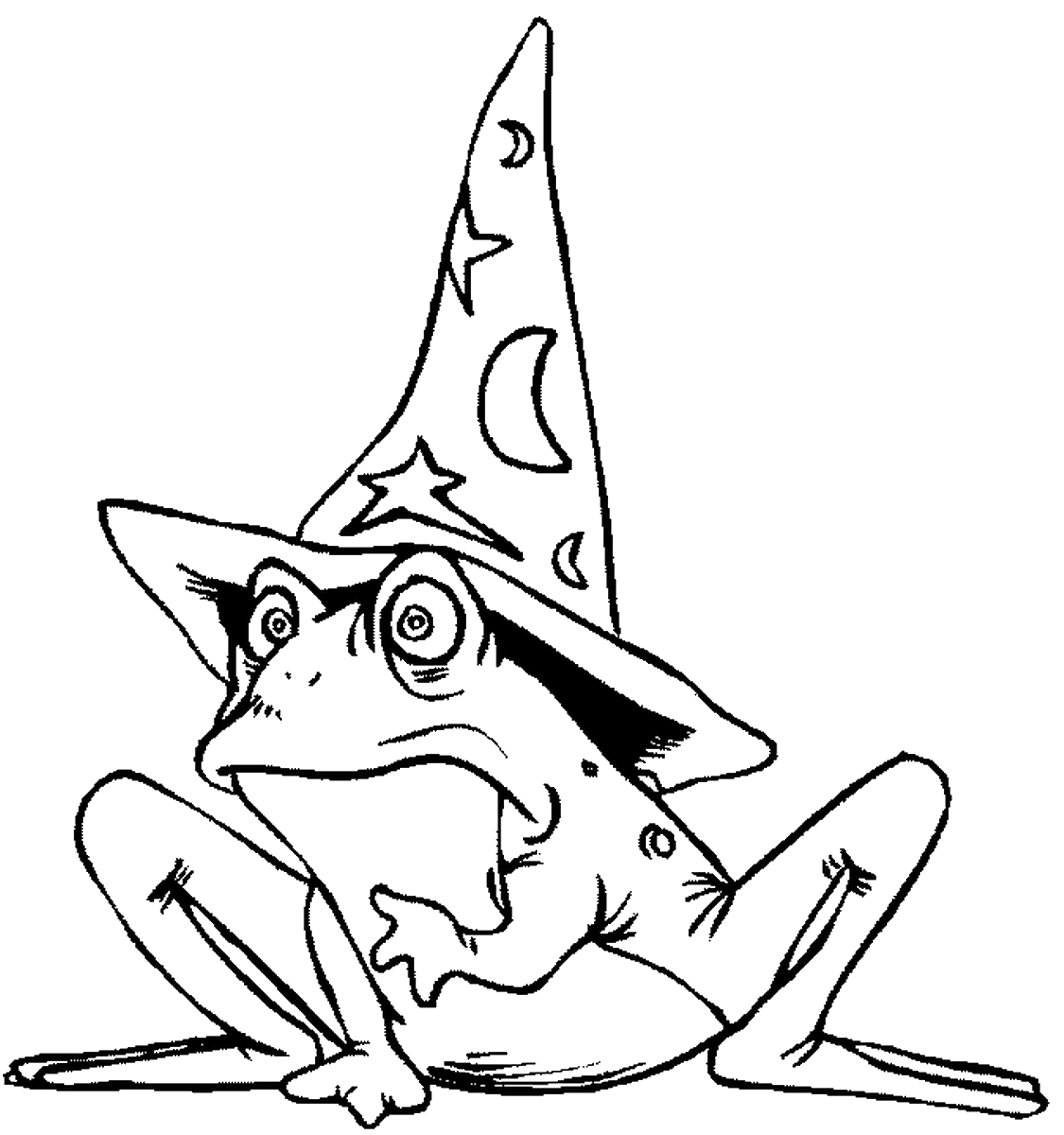 Wizard Magic Frog Coloring Page