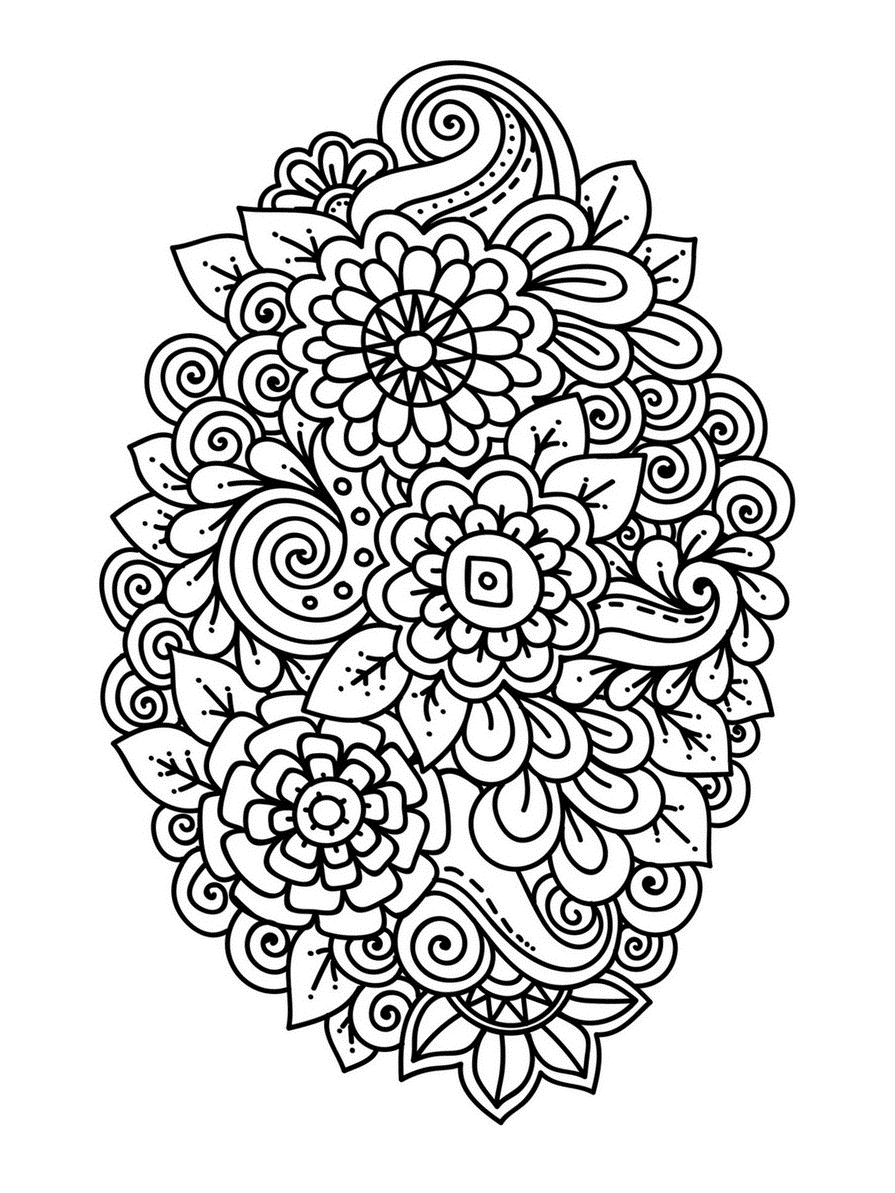 Abrstract Zinnia Flowers Coloring Pages