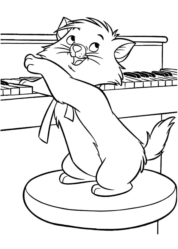 Aristocats Piano Coloring Pages