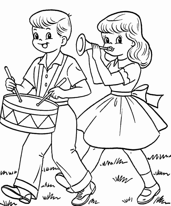 Boy On Drums Coloring Pages