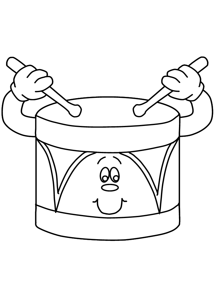 Cute Drum Coloring Page