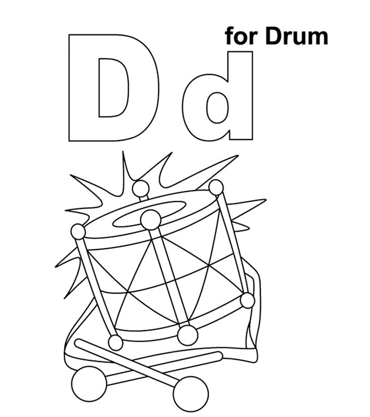 D For Drum Coloring Pages