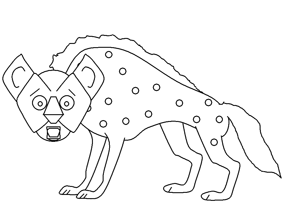 Easy Hyena Coloring Pages