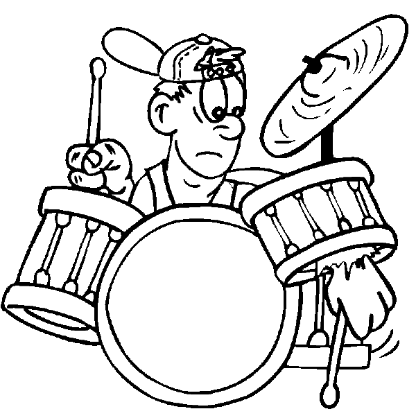 Funny Drummer Coloring Pages