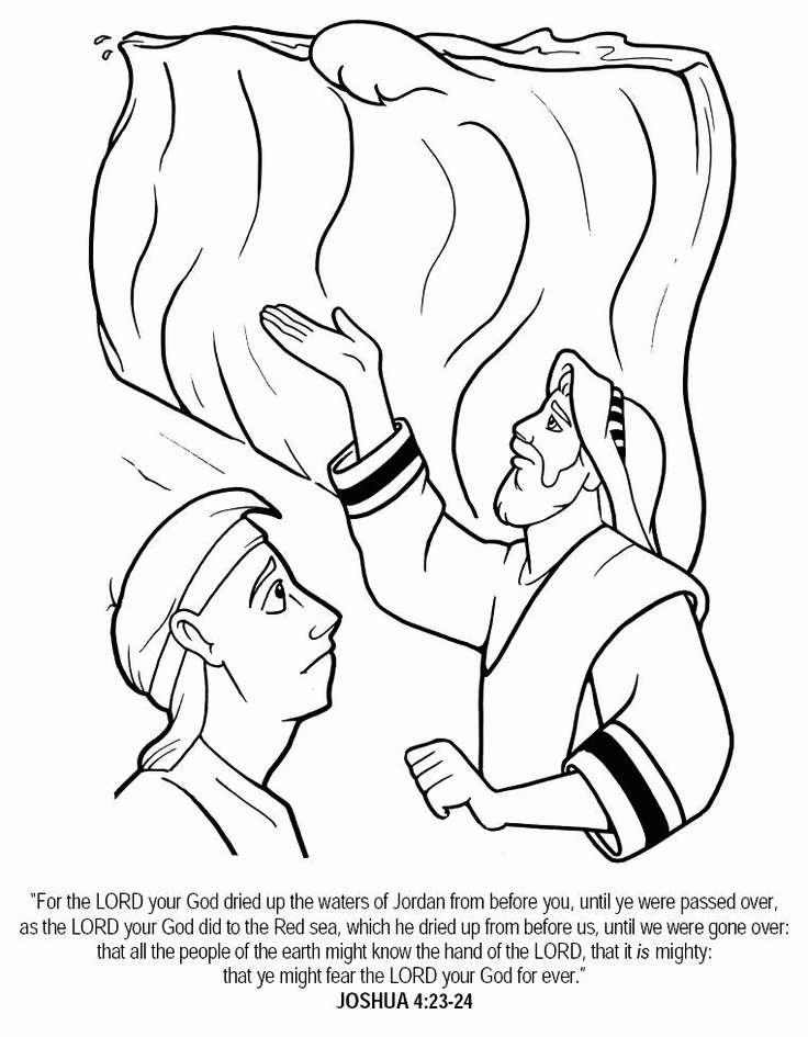 God Dried Jordan River For Joshua Coloring Page