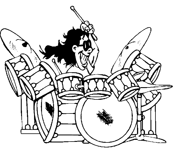 Happy Drummer Coloring Page