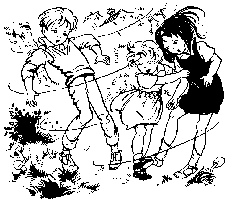 windy day coloring page