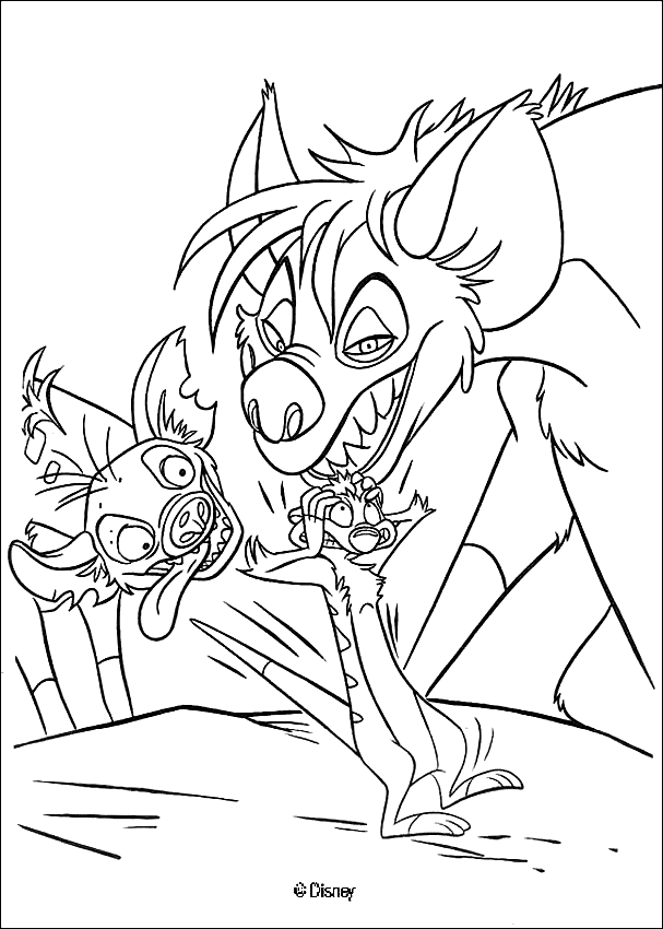 Hyenas And Timon Coloring Pages