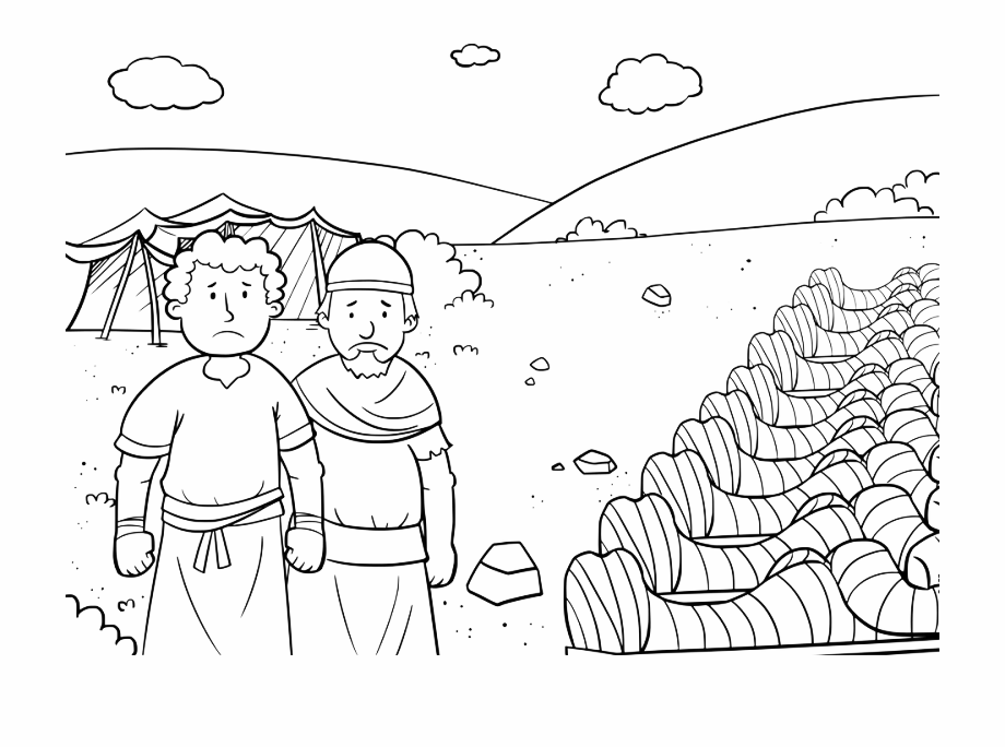 Joshua And Caleb Coloring Page For Kids Coloring Pages