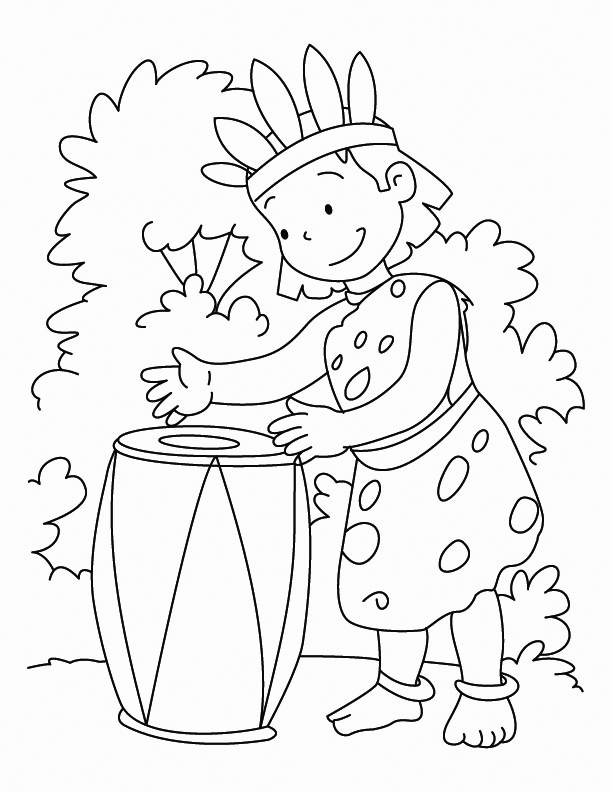 Native American Drum Coloring Pages