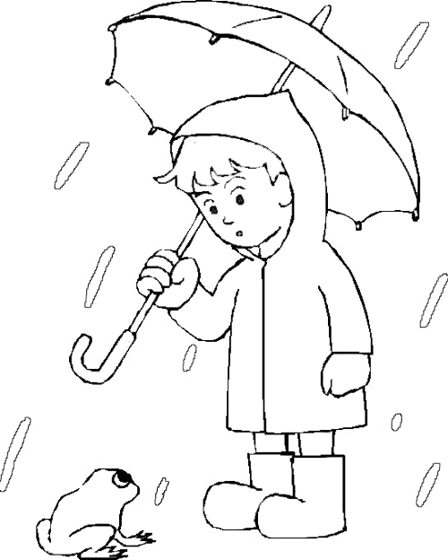 Rainy Weather Coloring Page
