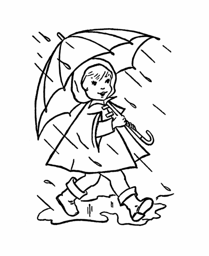 Rainy Weather Coloring Pages