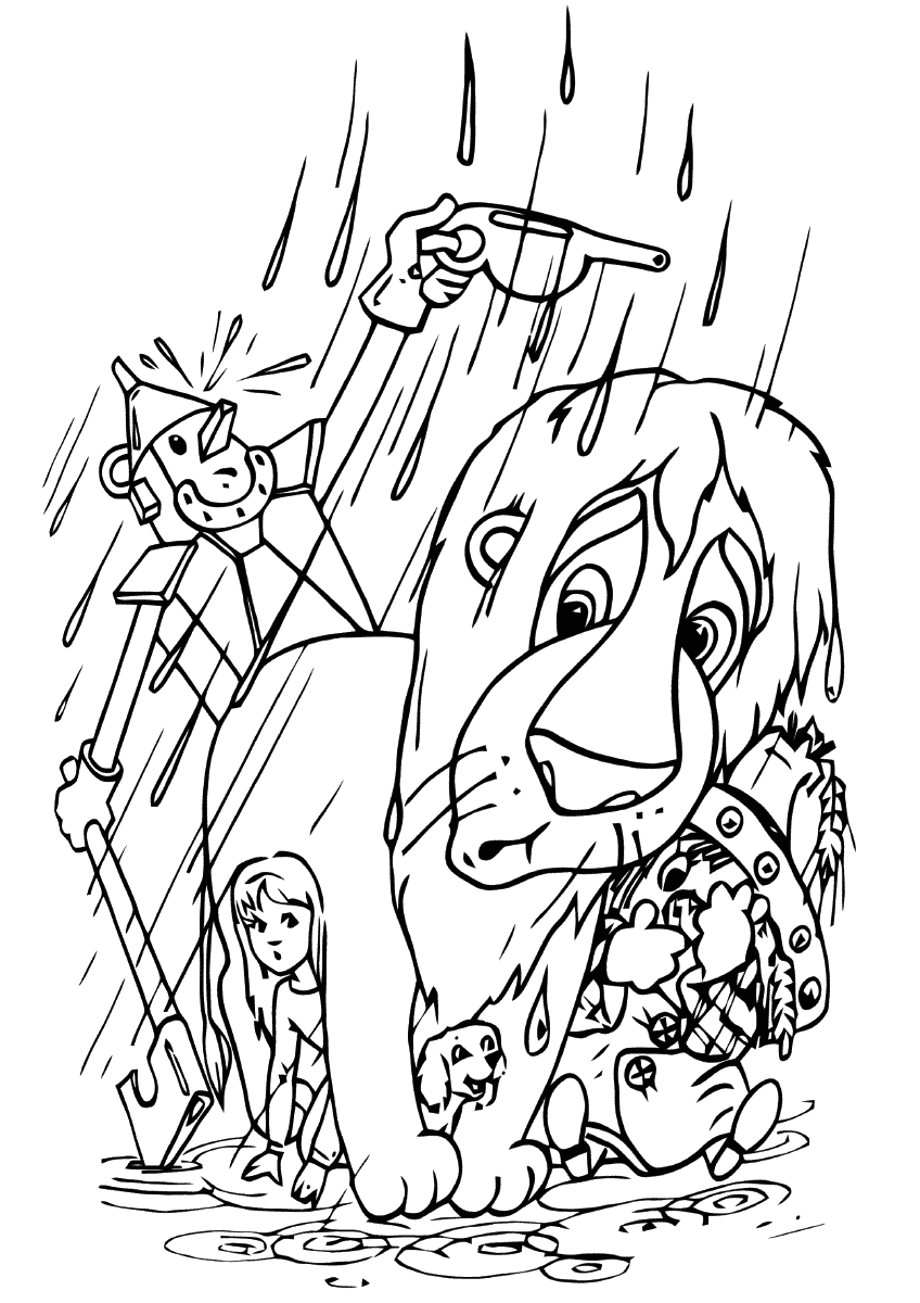 Wizard Of Oz Rainy Day Coloring Page