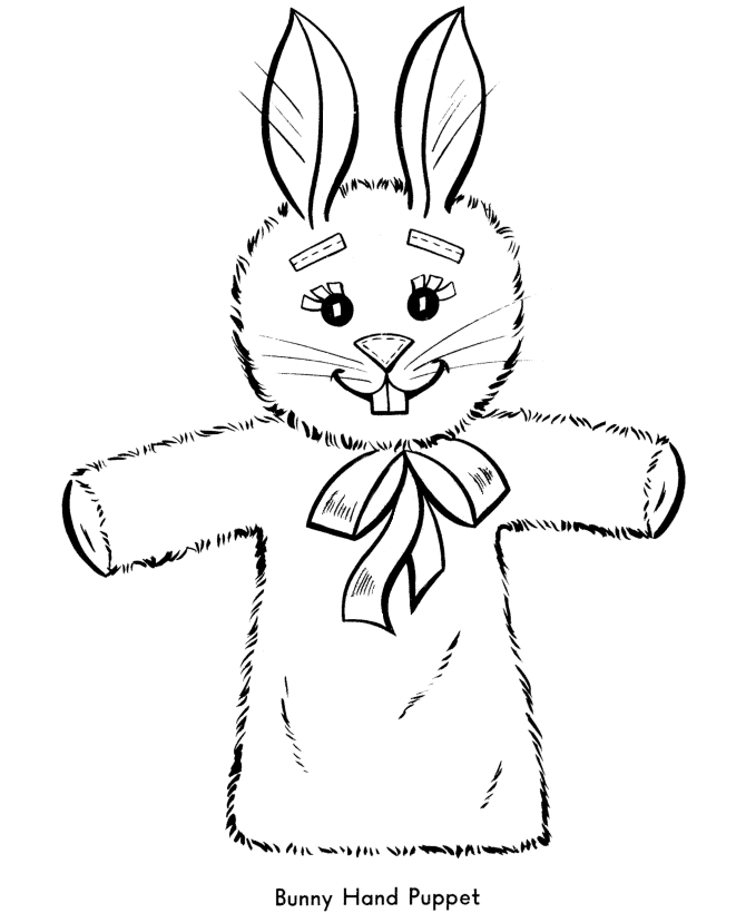 Bunny Hand Puppet Coloring Pages