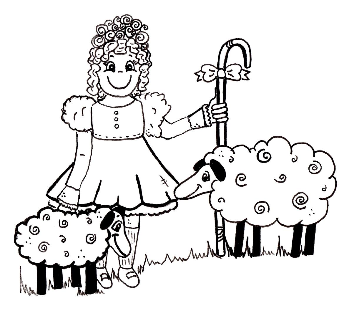 Cartoon Little Bo Peep Coloring Page