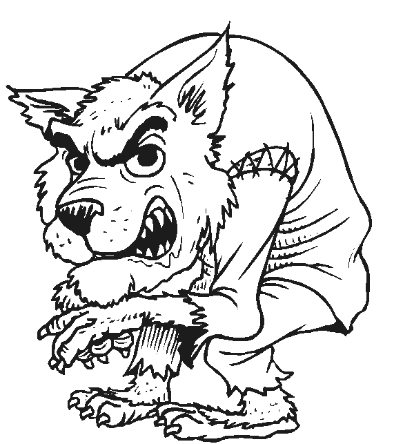 Cartoon Werewolf Coloring Pages
