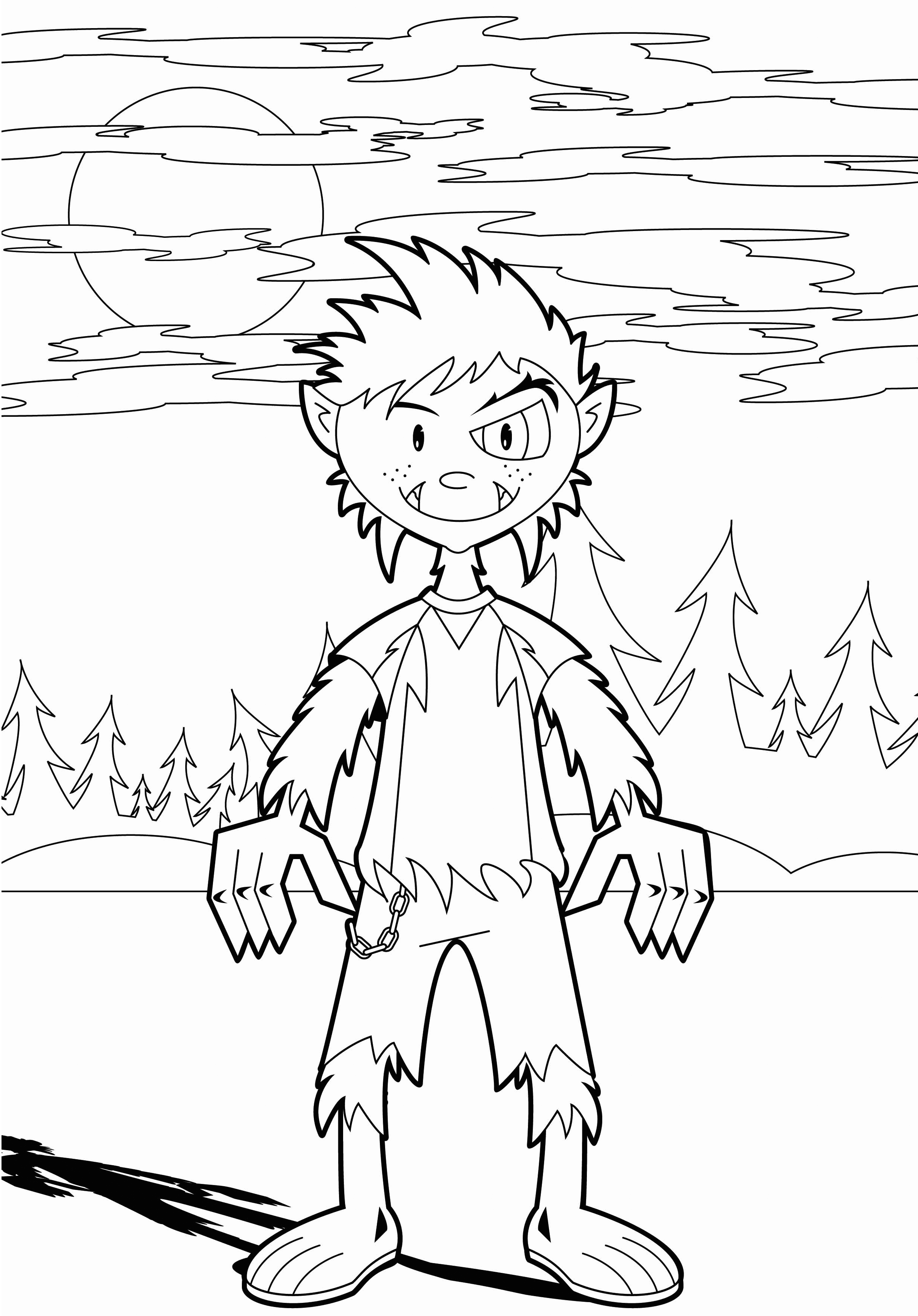 Changing Werewolf Coloring Page