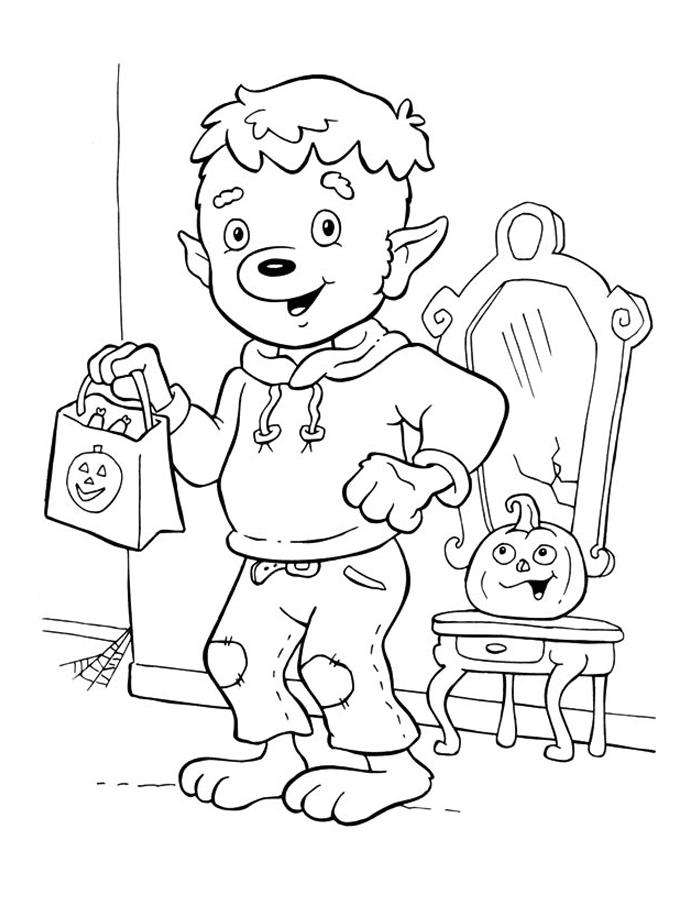 Cute Werewolf Coloring Pages