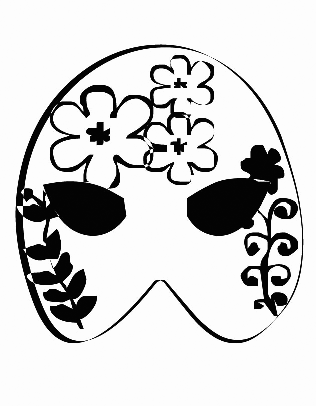 Flower Mask To Print And Color