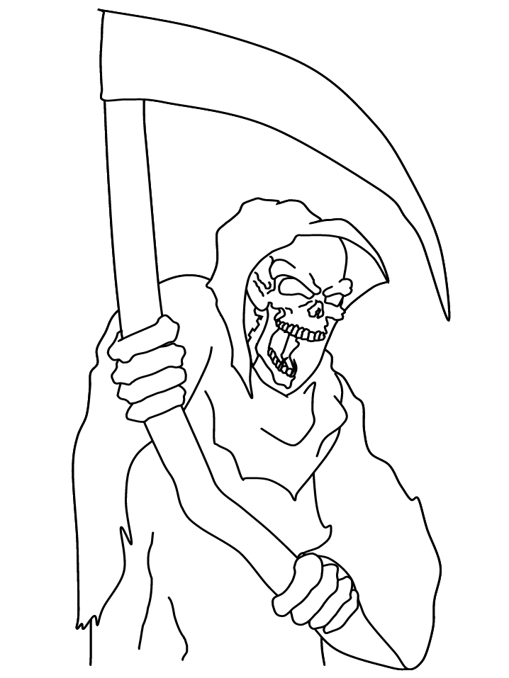Grim Reaper Scythe Coloring Pages