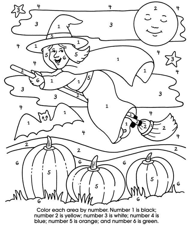 Free Printable Color By Number Halloween Pages