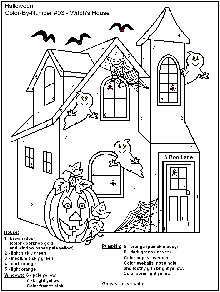 Halloween Color By Number Printables Printable Templates
