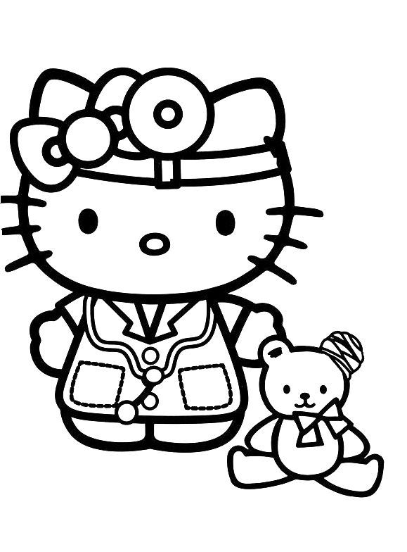 Hello Kitty Doctor Coloring Pages