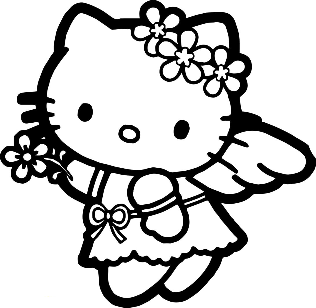Hello Kitty Halloween Angel Costume Coloring Pages