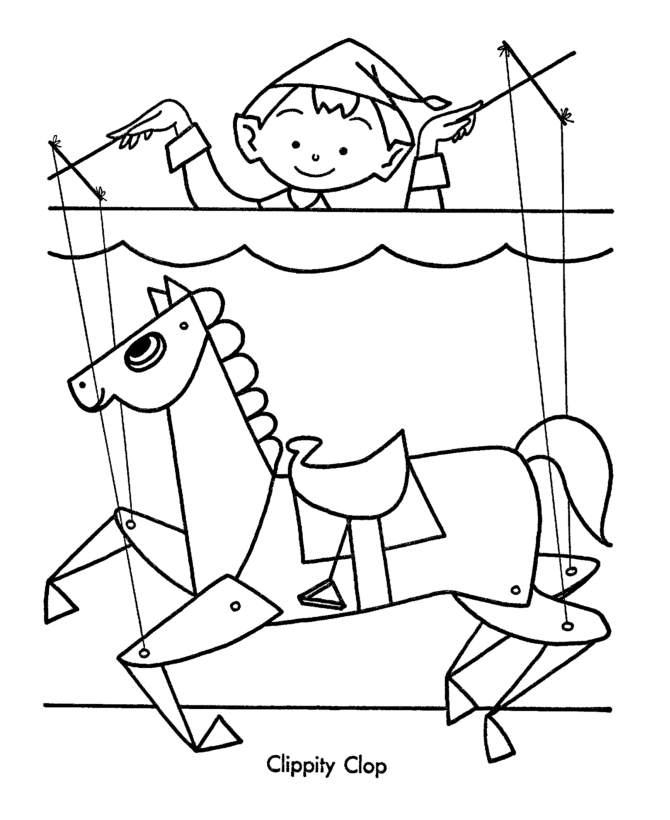 Horse Puppet Coloring Pages