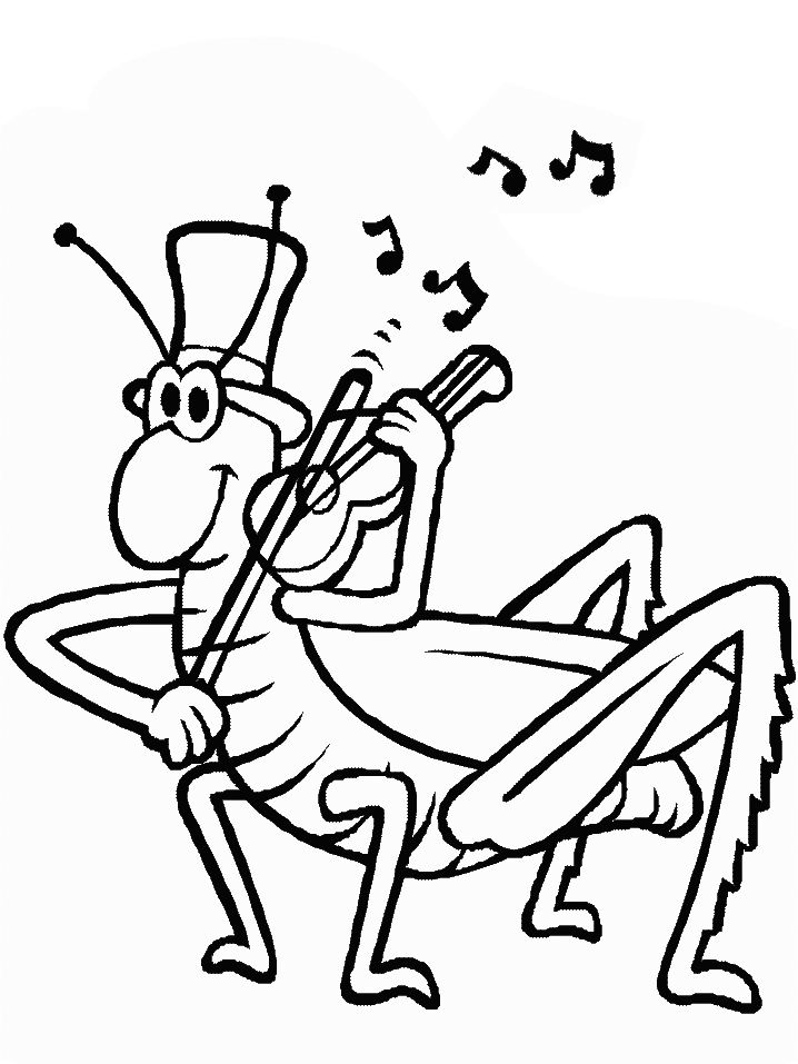 Insect Playing Violin Coloring Page