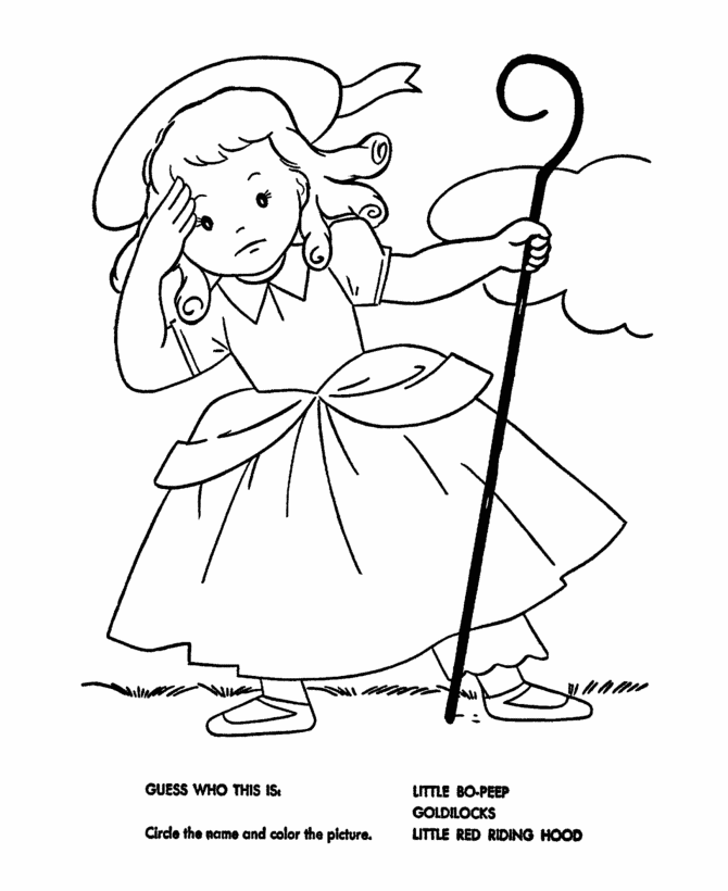 Little Bo Peep Coloring Pages