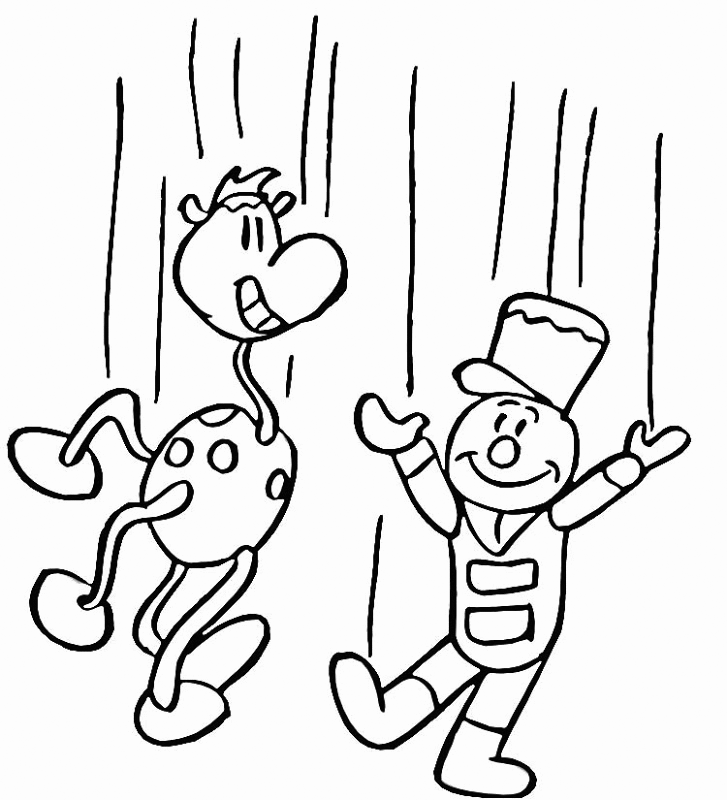 Marionette Puppets Coloring Page