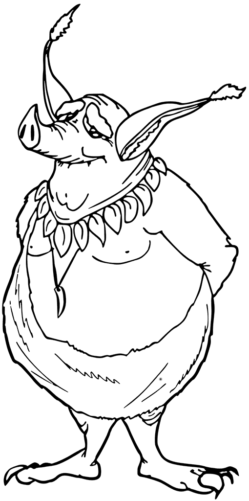 Pig Goblin Coloring Page