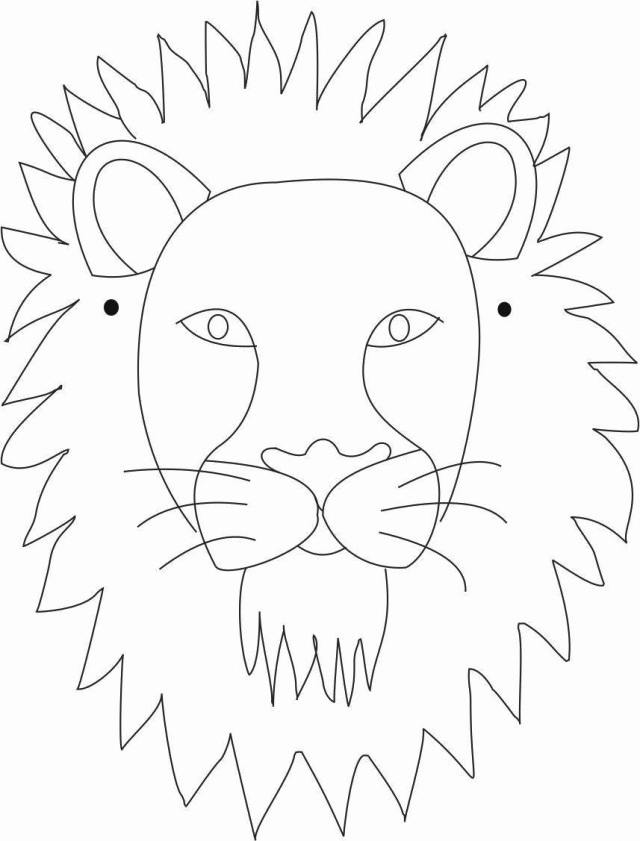 Printable Lion Mask To Color