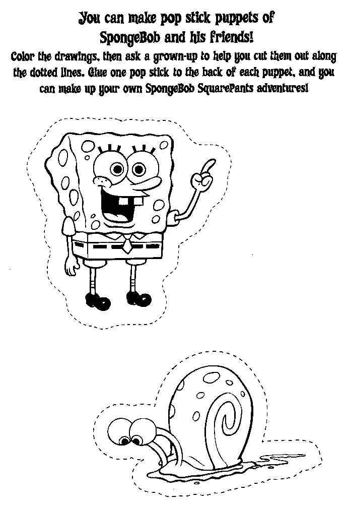Spongebob Puppet Coloring Pages