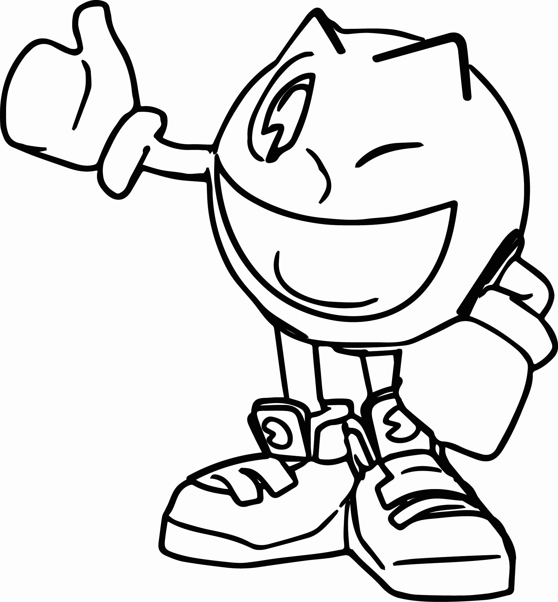 Thumbs Up Pac Man Coloring Page