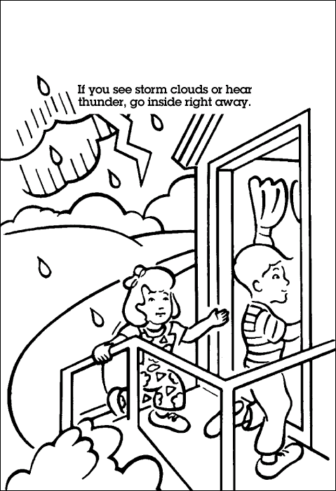 Tornado Safety Coloring Page