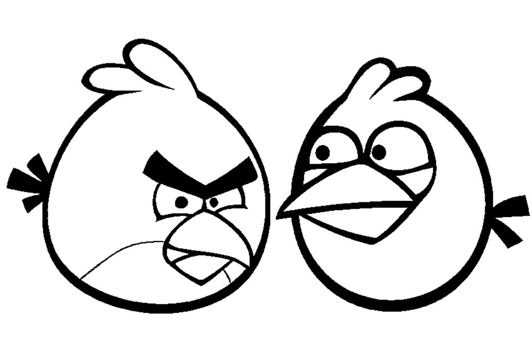 Two Angry Birds Coloring Page