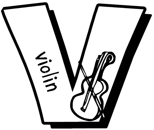 V For Violin Coloring Pages