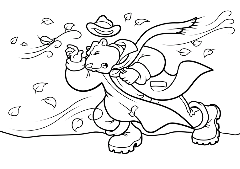 Walking In Tornado Coloring Pages